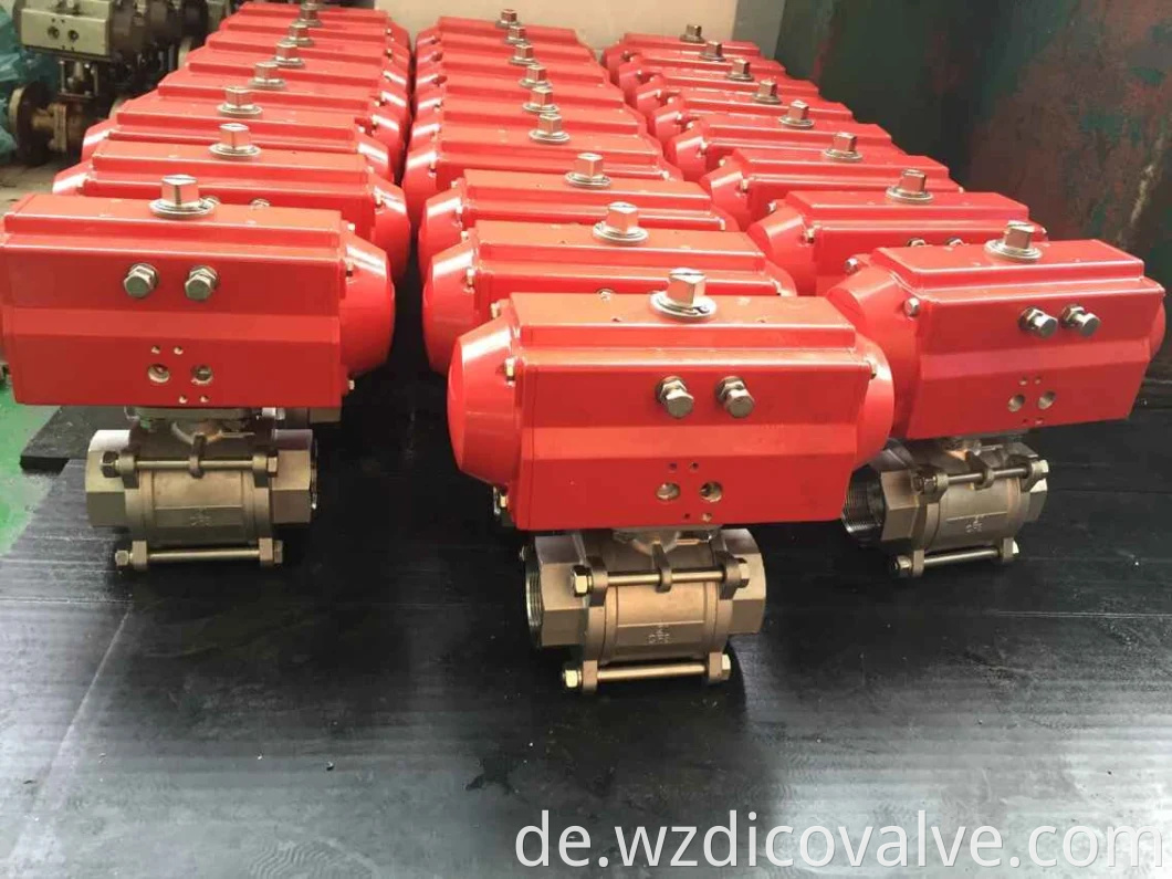 Wenzhou China Edelstahl Pneumatic/Electric Actuator Control Industrial 3PC Kugelventil